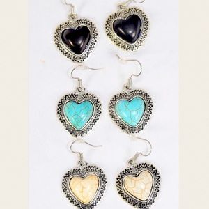 Heart Aztec Real
Semiprecious Stone Earrings